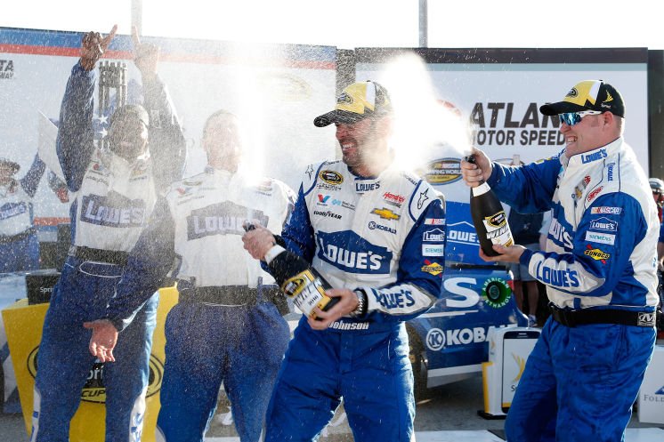 JIMMIE JOHNSON WINS AT ATLANTA, TIES DALE EARNHARDT WITH 76 WINS